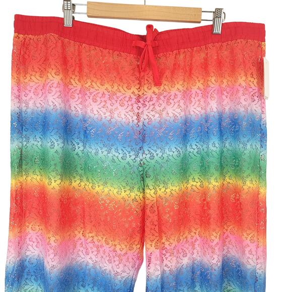 Nordstrom BP. Pride Rainbow Ombre Laci Lace Swim Coverup Pants Size XXL, NWT - Picture 10 of 15